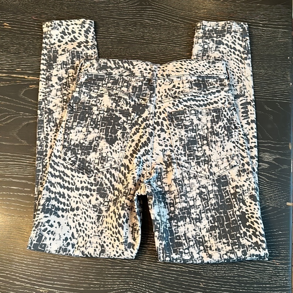 EXPRESS Stretch Skinny High Rise Snake Print Jeans, size 0 NWT - Picture 6 of 15